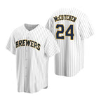 Milwaukee Brewers #24 Andrew McCutchen White AmberGomez Cool Base Stitched Jersey