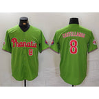 Philadelphia Phillies #8 Nick Castellanos Number Green AmberGomez With Patch Stitched Cool Base Jersey