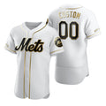 Custom New York Mets White AmberGomez Stitched Flex Base Golden Edition Jersey