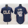 Cleveland Guardians #48 Emmanuel Clase Navy AmberGomez 2024 City Connect Limited Stitched Jersey
