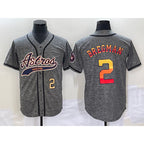 Houston Astros #2 Alex Bregman Number Grey AmberGomez Gridiron Cool Base Stitched Jersey