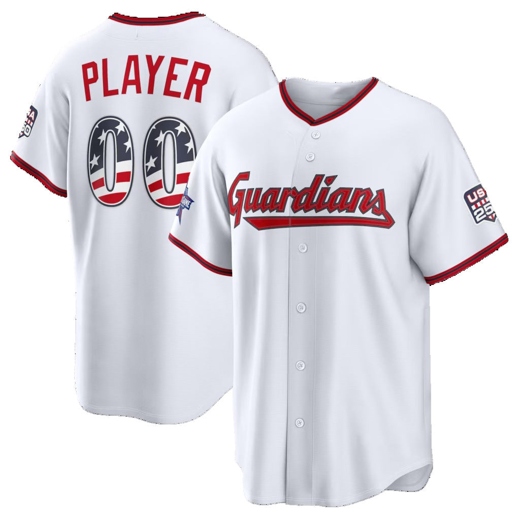 Custom Cleveland Guardians 2026 All-Star Edition Stars & Stripes White AmberGomez Stadium Pick-A-Player Jersey