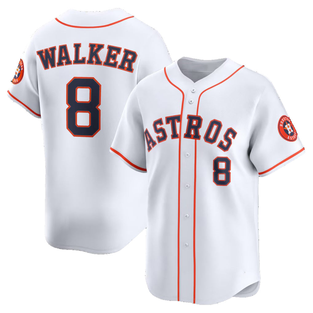 Houston Astros #8 Christian Walker White AmberGomez Home Limited Player Jersey