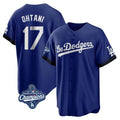 Los Angeles Dodgers #17 Shohei Ohtani Player Royal AmberGomez World Series Meet City Connect Home Game Stitched Jerseys