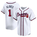Atlanta Braves #1 Ozzie Albies White AmberGomez Home Limited Player Jersey