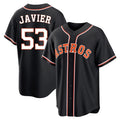 Houston Astros #53 Cristian Javier Player Black AmberGomez Fashion Out Home Game Stitched Jerseys
