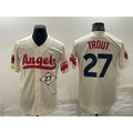Los Angeles Angels #27 Mike Trout Number Cream AmberGomez 2022 City Connect Cool Base Stitched Jersey