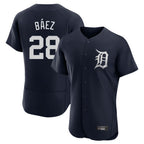 Detroit Tigers #28 Javier Baez Player Navy AmberGomez Limited Elite Home Stitched Jerseys