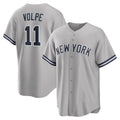 New York Yankees #11 Anthony Volpe Gray AmberGomez Road Replica Jersey