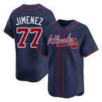 Atlanta Braves #77 Joe Jimenez Player Navy AmberGomez Limited Home Game Stitched Jerseys