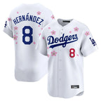 Los Angeles Dodgers #8 Enrique Hern¨¢ndez Player White AmberGomez Tokyo Series Vapor Premier Limited Stitched Jerseys