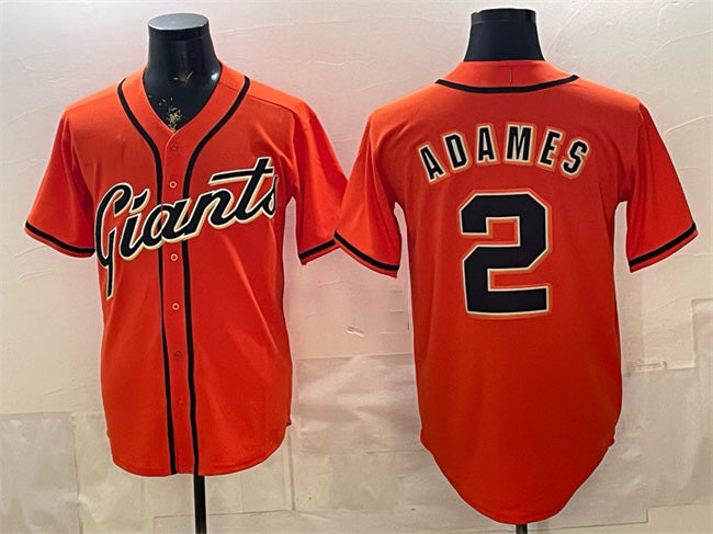San Francisco Giants #2 Willy Adames Orange AmberGomez Cool Base Stitched Jersey