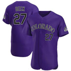 Colorado Rockies #27 Jordan Beck Player Purple AmberGomez Limited Elite Home Stitched Jerseys