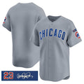 Chicago Cubs Blank Gray AmberGomez 'Ryne Sandberg Tribute' Vapor Limited V3 Stitched Jersey