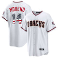 Arizona Diamondbacks #14 Gabriel Moreno Player White AmberGomez USA 250 Fourth of July Home Game Stitched Jerseys