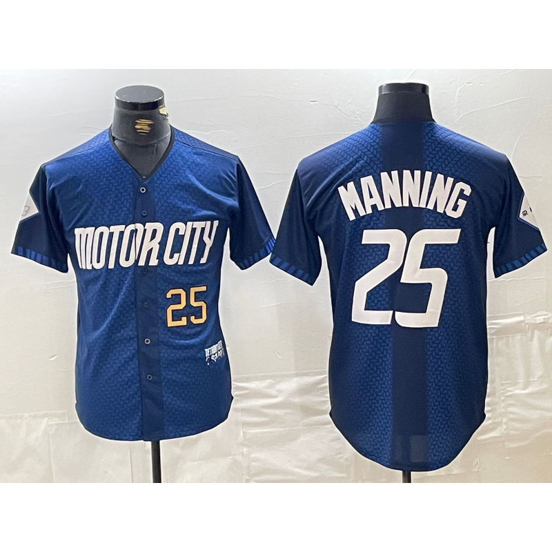 Detroit Tigers #25 Matt Manning 2024 Number Navy AmberGomez City Connect Cool Base Limited Stitched Jersey