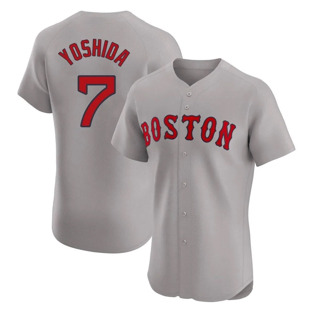 Boston Red Sox #7 Masataka Yoshida Player Gray AmberGomez Road Limited Elite Home Game Stitched Jerseys1