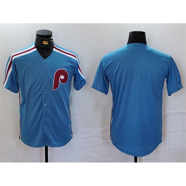 Philadelphia Phillies Blank Blue AmberGomez Cool Base Stitched Jersey
