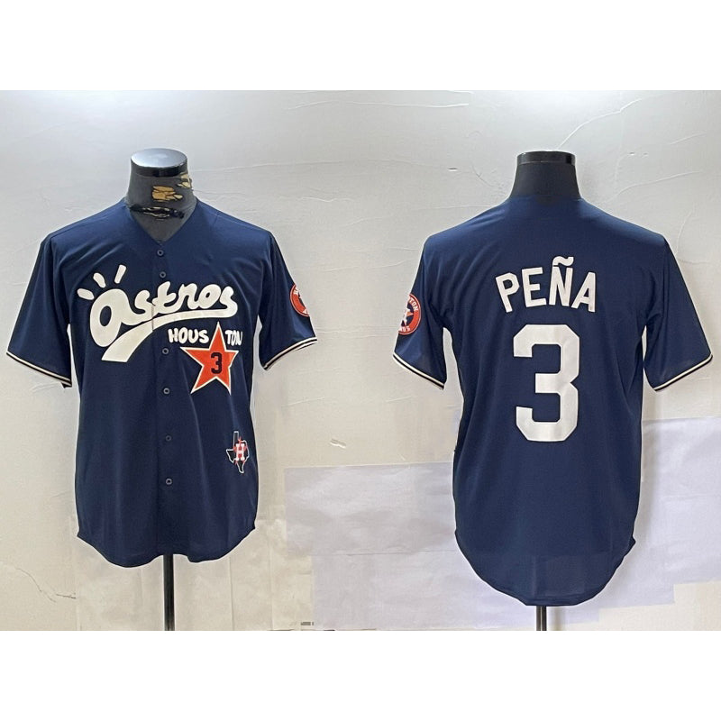 Houston Astros #3 Jeremy Pena Black AmberGomez Cactus Jack Vapor Premier Stitched Jersey