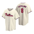 Philadelphia Phillies #8 Nick Castellanos Cream AmberGomez Cool Base Stitched Jersey