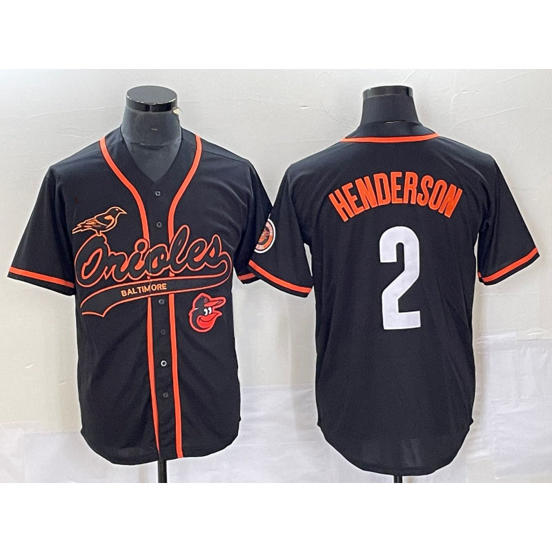 Baltimore Orioles #2 Gunnar Henderson Black AmberGomez With Patch Cool Base Stitched Jersey