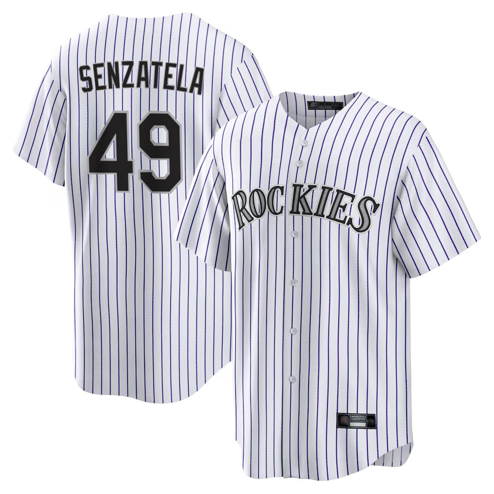 Colorado Rockies #49 Antonio Senzatela Player White AmberGomez Game Home Stitched Jerseys