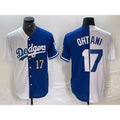 Los Angeles Dodgers #17 Shohei Ohtani Number White Blue AmberGomez Two Tone Stitched Jerseys