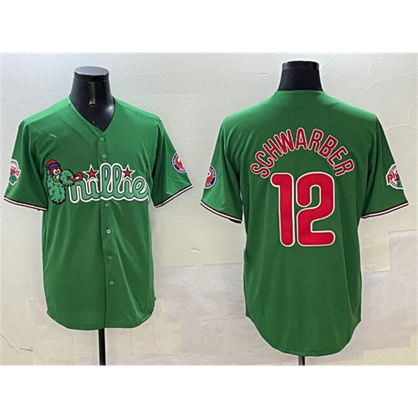 Philadelphia Phillies #12 Kyle Schwarber Green AmberGomez Phanatic Limited Stitched Jersey
