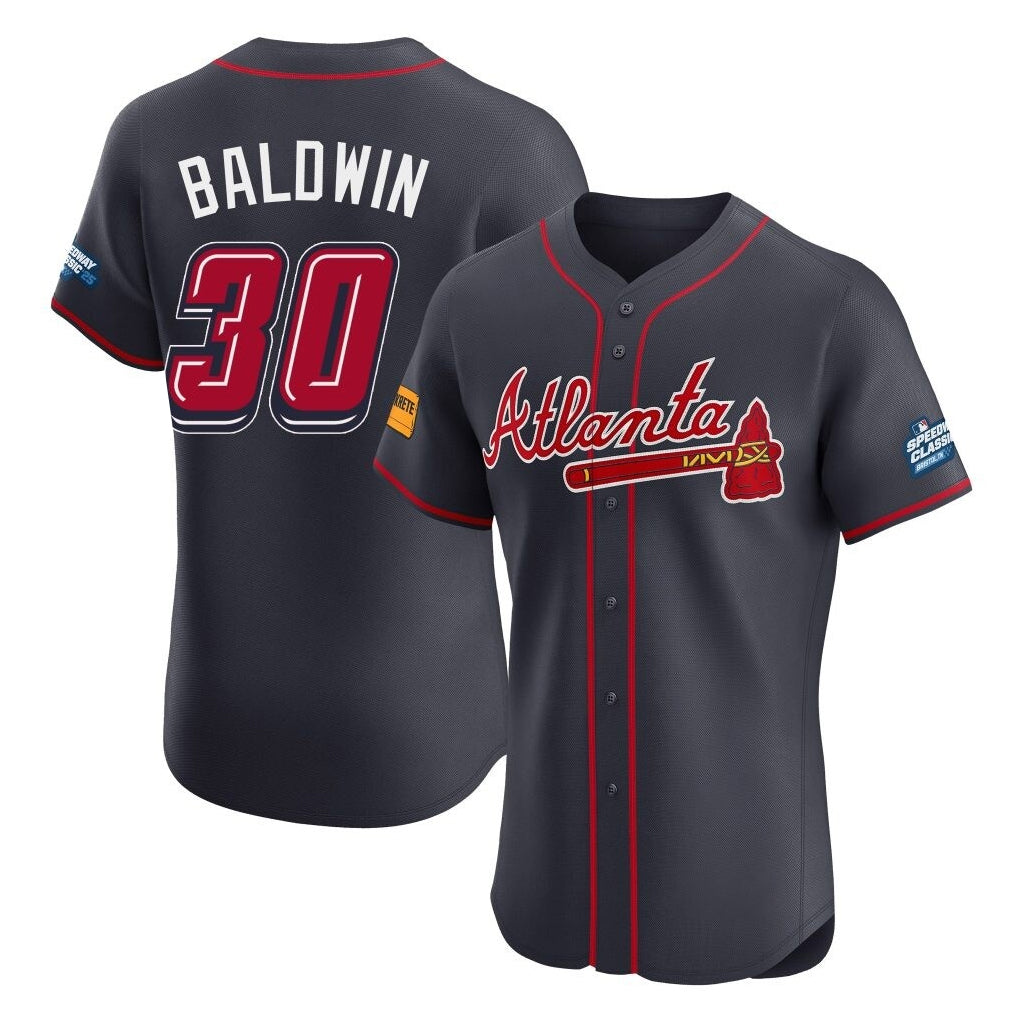 Atlanta Braves #30 Drake Baldwin Player Navy AmberGomez 2025 Speedway Classic Limited Elite Home Game Stitched Jerseys