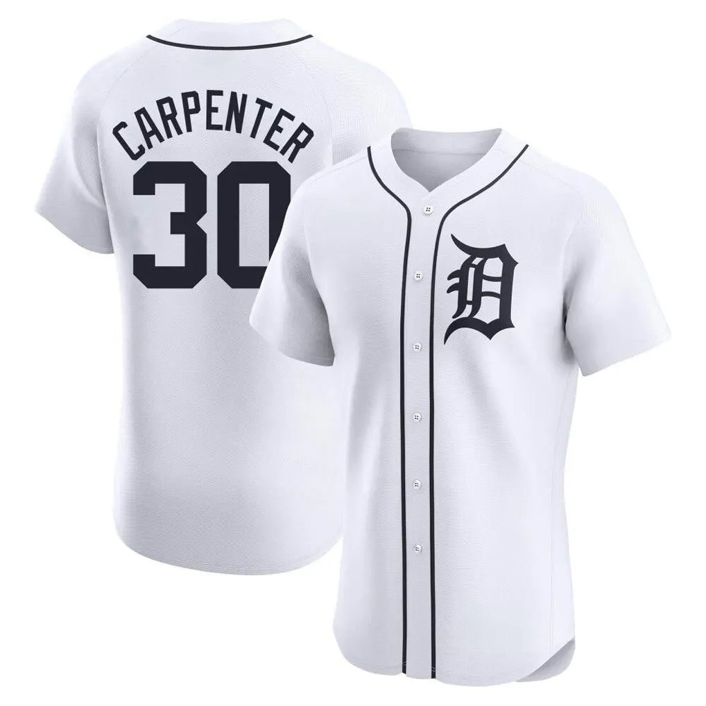 Detroit Tigers #30 Kerry Carpenter Player White AmberGomez Limited Elite Home Stitched Jerseys