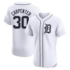 Detroit Tigers #30 Kerry Carpenter Player White AmberGomez Limited Elite Home Stitched Jerseys