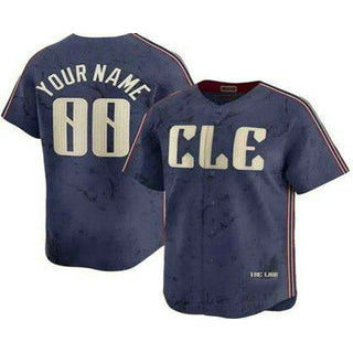 Custom Cleveland Guardians Navy AmberGomez City Connect Limited Jersey