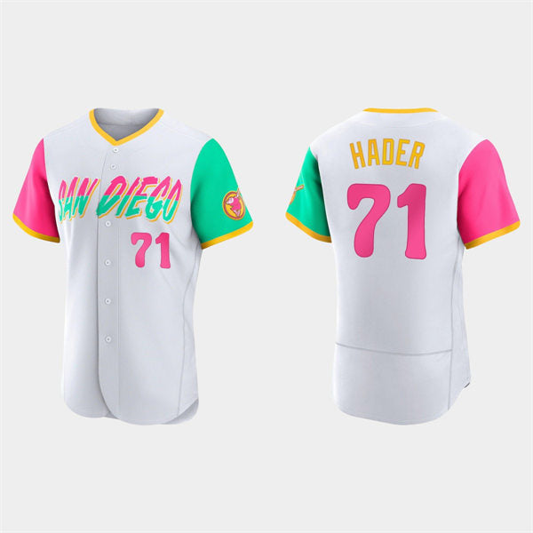 San Diego Padres #71 Josh Hader White AmberGomez 2022 City Connect Jersey