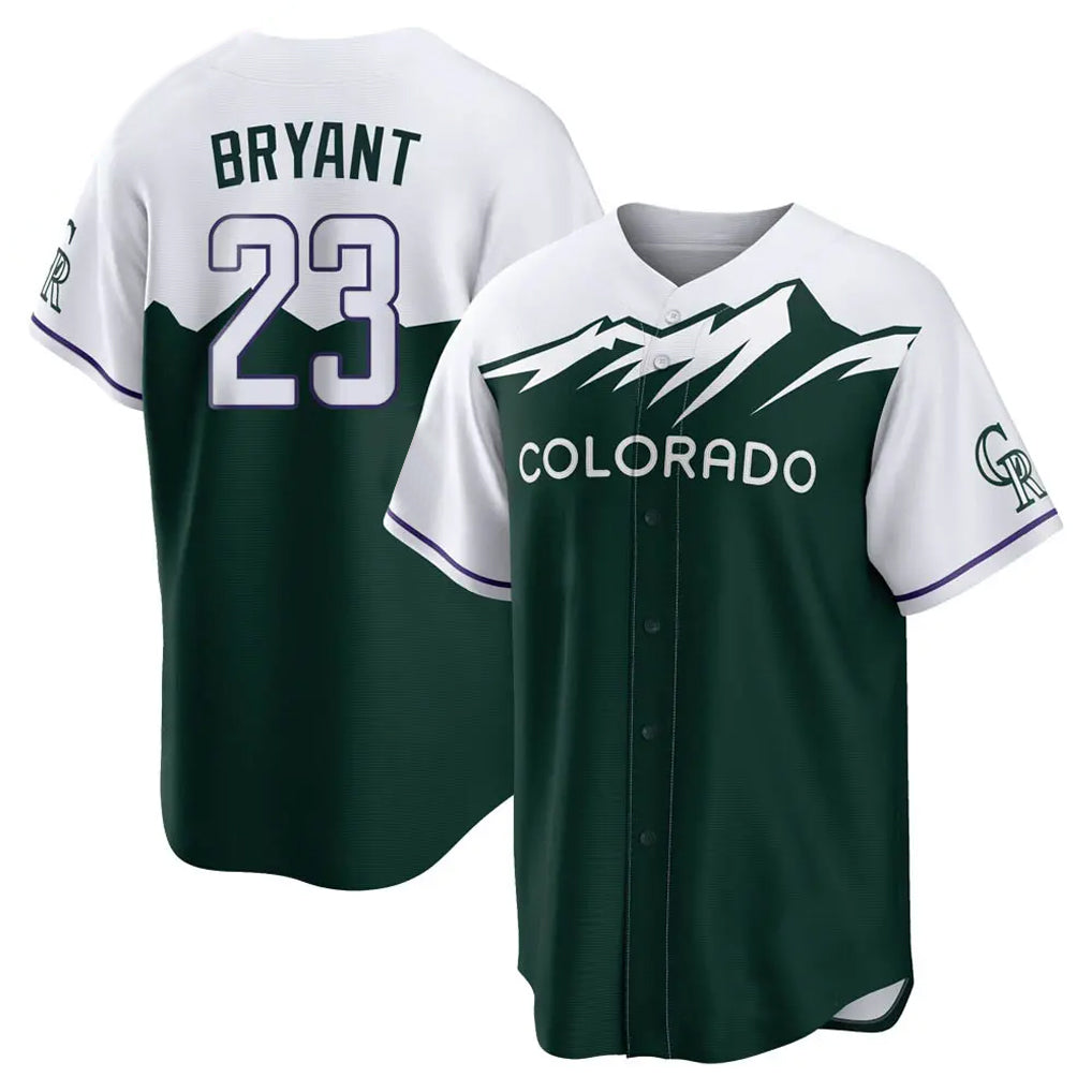 Colorado Rockies #23 Kris Bryant Player Green AmberGomez City Connect Home Game Stitched Jerseys
