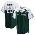 Colorado Rockies #23 Kris Bryant Player Green AmberGomez City Connect Home Game Stitched Jerseys