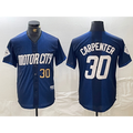 Detroit Tigers #30 Kerry Carpenter Number 2024 Navy AmberGomez City Connect Cool Base Limited Stitched Jersey 2