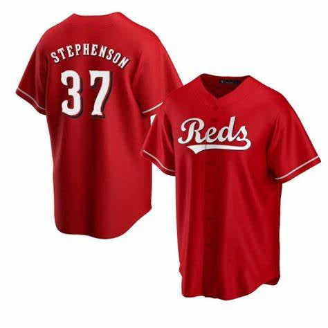 Cincinnati Reds #37 Tyler Stephenson Red AmberGomez Cool Base Jersey