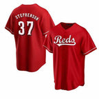 Cincinnati Reds #37 Tyler Stephenson Red AmberGomez Cool Base Jersey