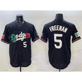 Los Angeles Dodgers #5 Freddie Freeman Black AmberGomez Mexico Flag Limited Stitched Jersey