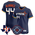 Houston Astros #44 Yordan Alvarez Player Navy AmberGomez City Connect Texas Patch Vapor Premier Limited Elite Home Stitched Jerseys