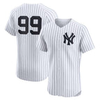 New York Yankees #99 Aaron Judge White AmberGomez Home Elite Player Jersey