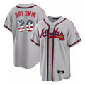 Atlanta Braves #30 Drake Baldwin Player Gray AmberGomez USA 250 Fourth Of July Limited Home Game Stitched Jerseys