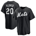 New York Mets #20 Pete Alonso Black AmberGomez Lights Out Limited Stitched Jersey