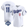 Los Angeles Dodgers #11 Roki Sasaki Player White AmberGomez World Series Meet Limited Home Stitched Jerseys