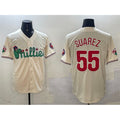 Philadelphia Phillies #55 Ranger Su¨¢rez Cream AmberGomez Phanatic Limited Stitched Jersey