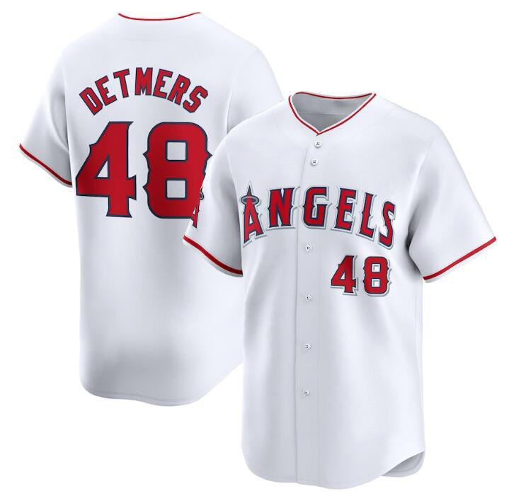 Los Angeles Angels #48 Reid Detmers White AmberGomez Home Limited Stitched Jersey