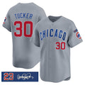 Chicago Cubs #30 Kyle Tucker Gray AmberGomez 'Ryne Sandberg Tribute' Vapor Limited V3 Stitched Jersey