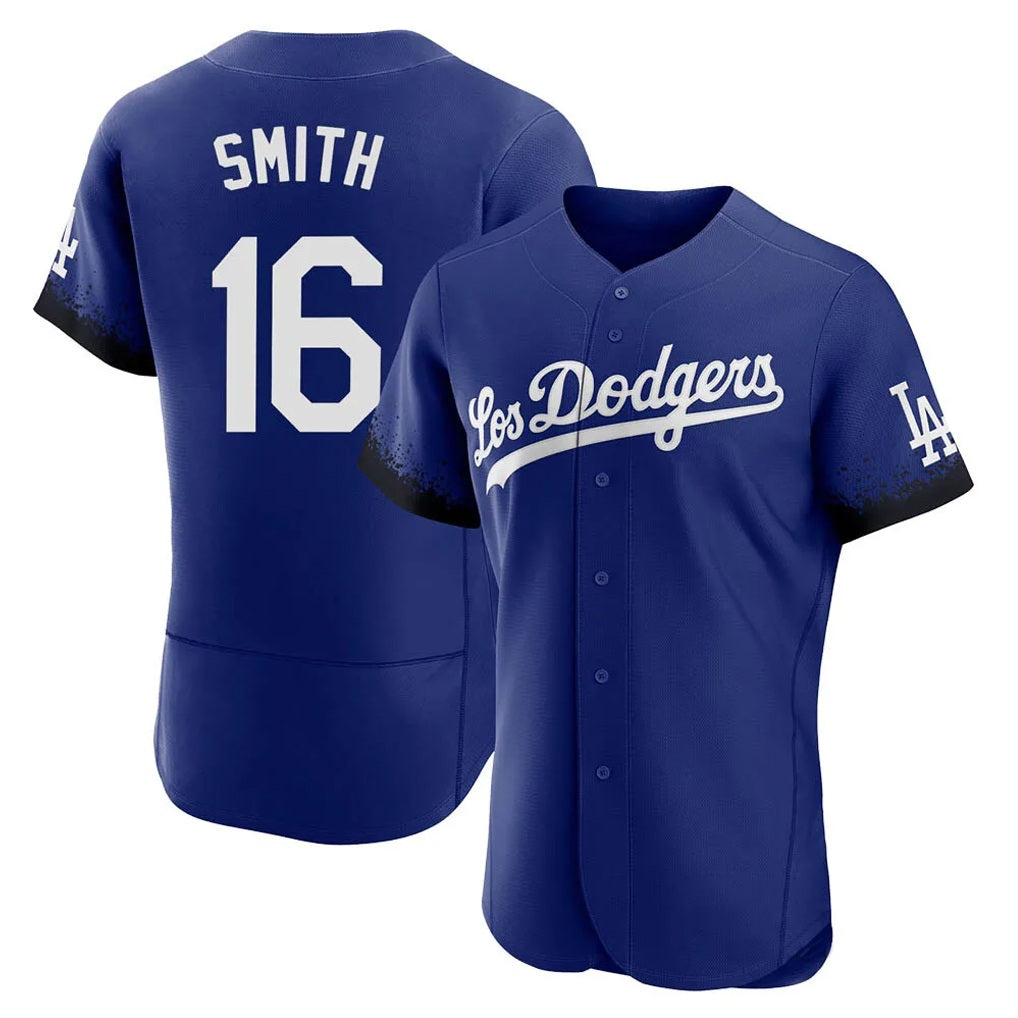 Los Angeles Dodgers #16 Will Smith Player Royal AmberGomez City Connect Elite Home Stitched Jerseys