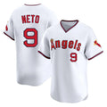 Los Angeles Angels #9 Zach Neto Player White AmberGomez T-shirt Home Limited Stitched Jerseys