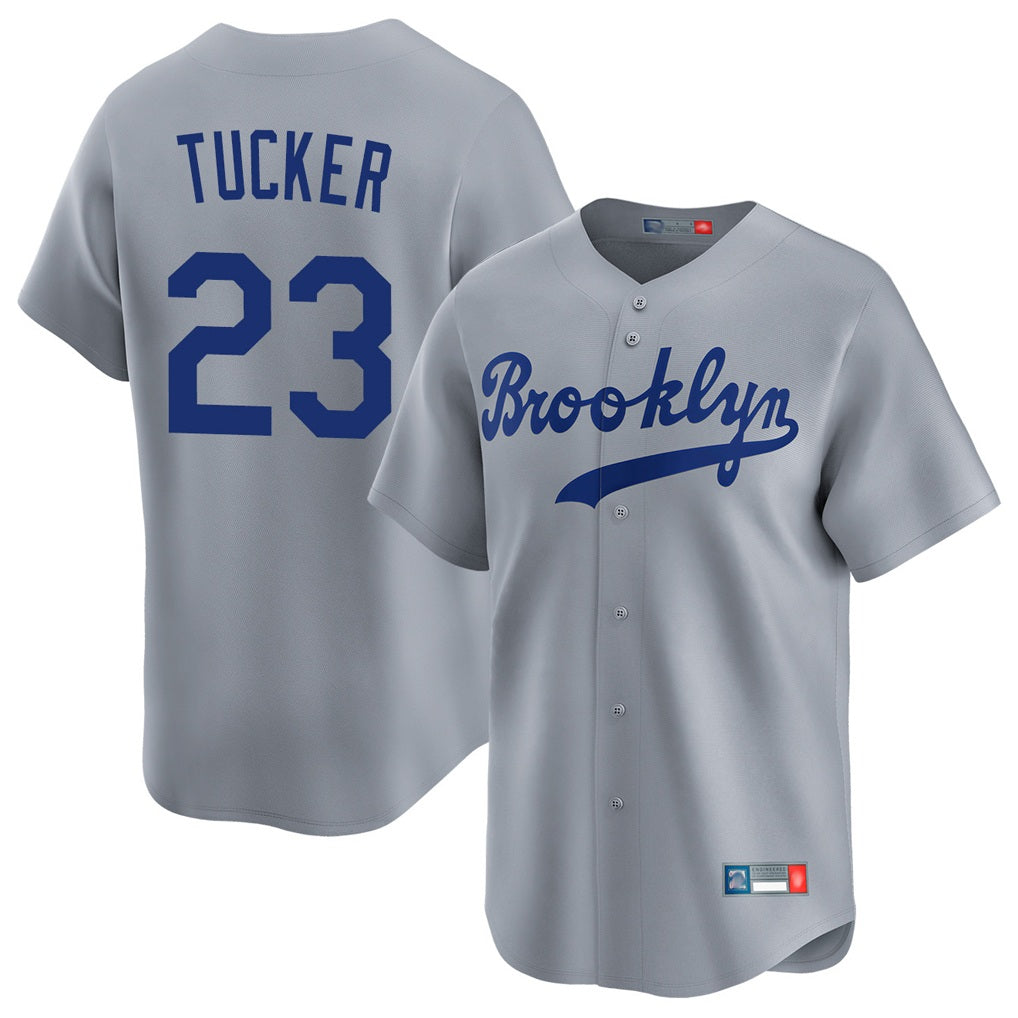 Los Angeles Dodgers #23 Kyle Tucker Player Gray AmberGomez Game Limited Home Stitched Jerseys